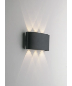 APPLIQUE A LED "BEETLE" IN ALLUMINIO NERO, 17X8X4 CM